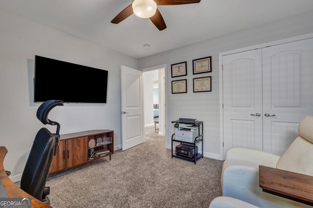 22 Allston Ln, Savannah, GA 31407 - living area featuring a ceiling fan, baseboards, and carpet