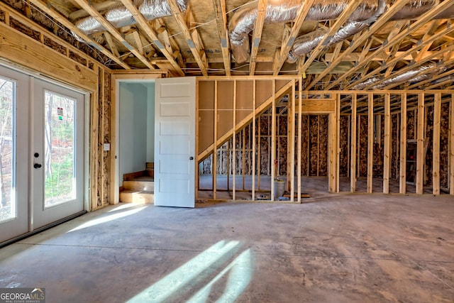 miscellaneous room with french doors