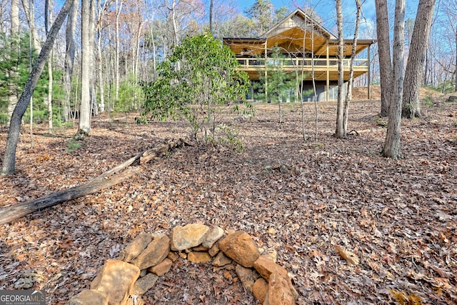 view of yard featuring a deck