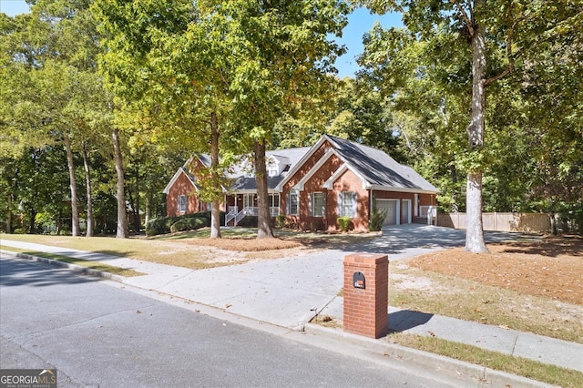 view of front of home with a garage