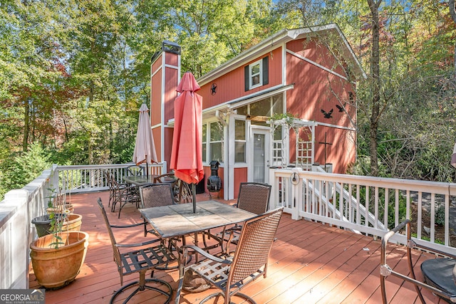 view of wooden deck