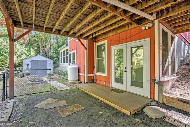 exterior space with french doors