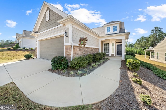 view of front of property featuring a garage