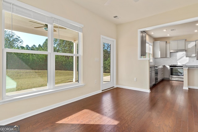 interior space featuring dark hardwood / wood-style floors and sink