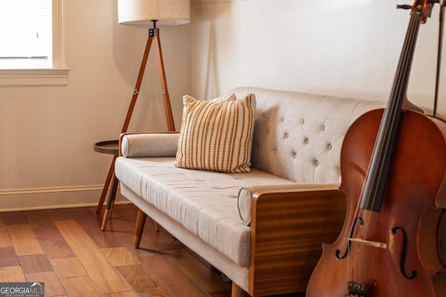 living area featuring wood-type flooring