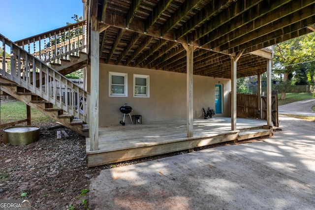 deck with a patio area and area for grilling