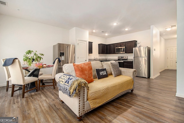 living room featuring hardwood / wood-style floors