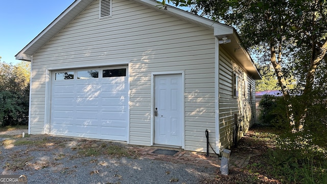 view of garage