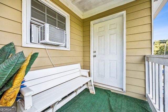 property entrance featuring cooling unit