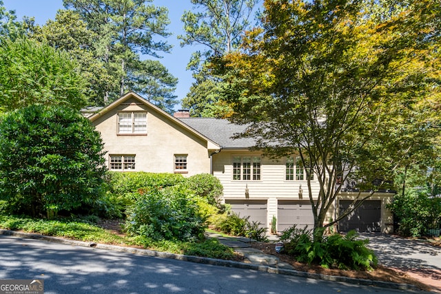 view of front of house with a garage