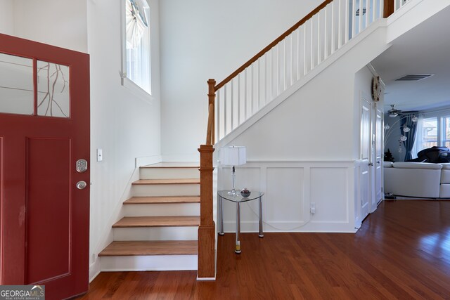 entrance foyer featuring hardwood / wood-style flooring