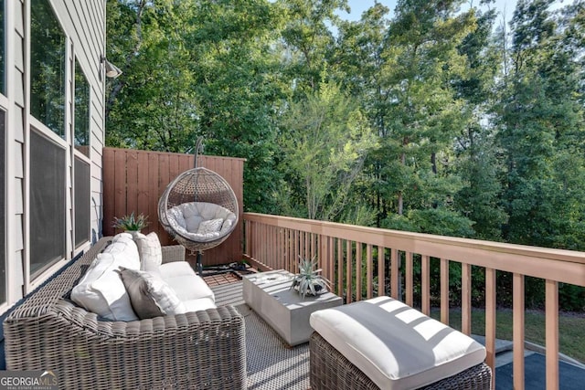 deck featuring an outdoor hangout area