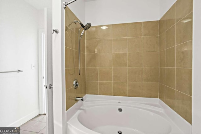 bathroom with tile patterned floors