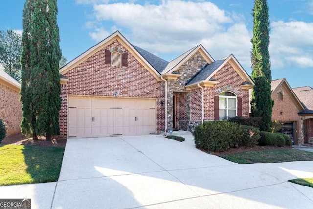 front of property with a garage