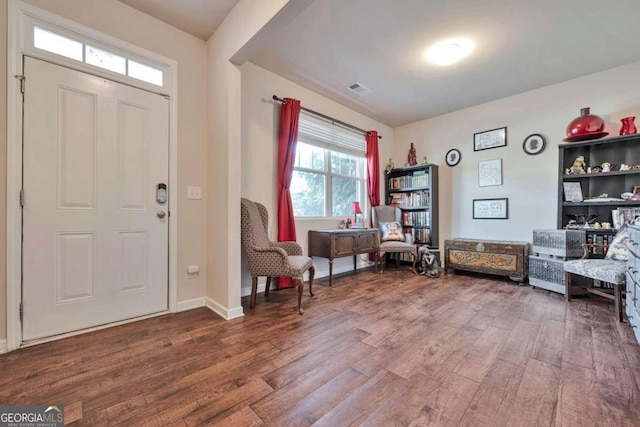 foyer with hardwood / wood-style floors