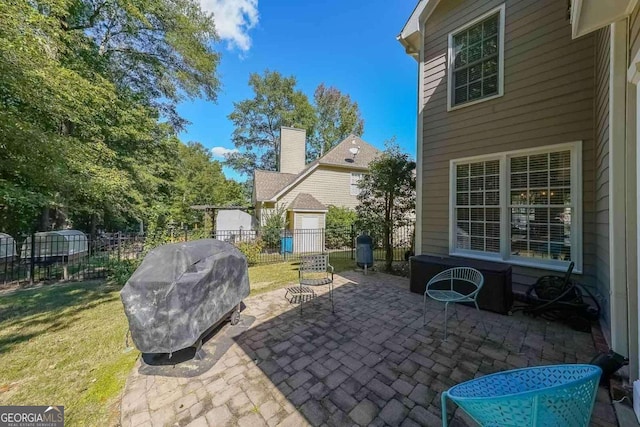 view of patio / terrace featuring grilling area