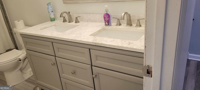 bathroom with vanity and toilet