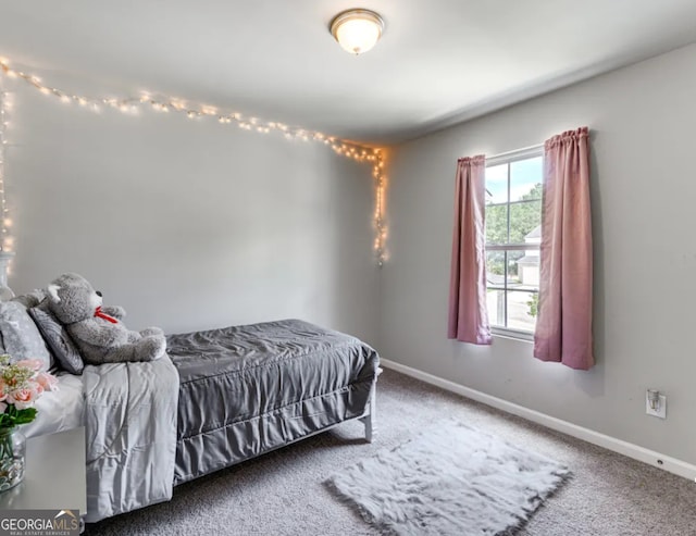 bedroom with carpet