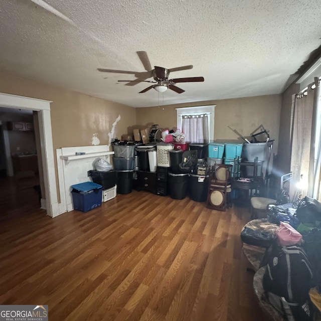 storage area with ceiling fan