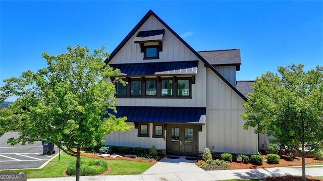 view of modern inspired farmhouse