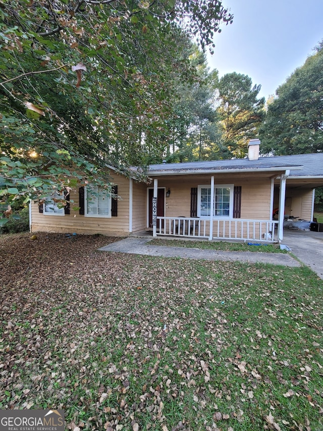 view of front of home with a porch