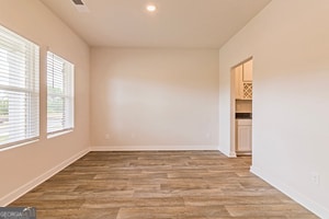 empty room featuring light wood-type flooring