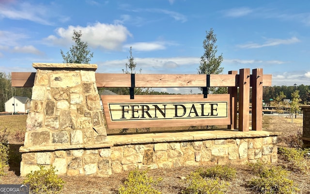 view of community sign