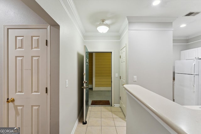 1517 Whitemarsh Way, Savannah, GA 31410 - corridor featuring ornamental molding, light tile patterned flooring, recessed lighting, and baseboards