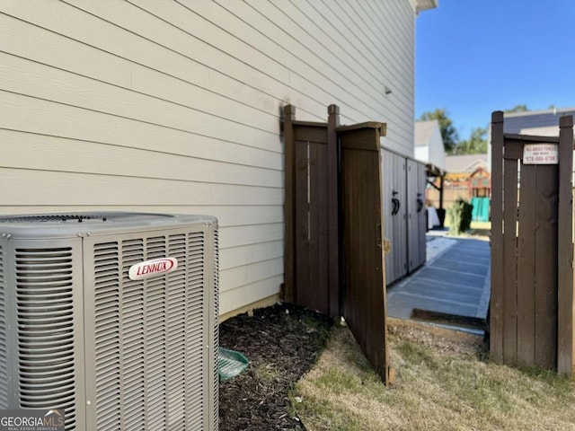 view of property exterior featuring central AC unit