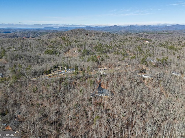 aerial view featuring a mountain view