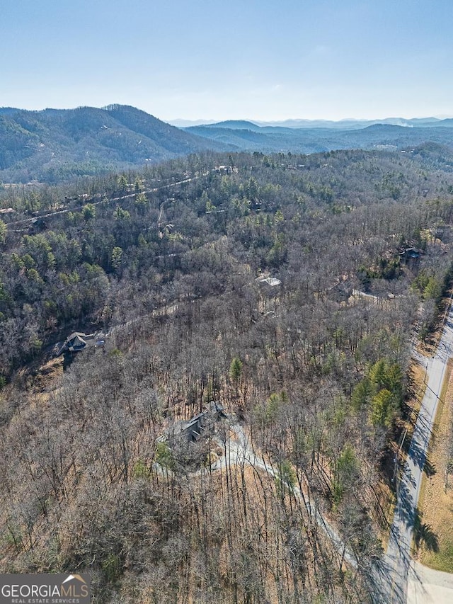 drone / aerial view with a mountain view