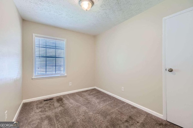 spare room with carpet flooring and a textured ceiling