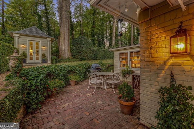 view of patio with french doors