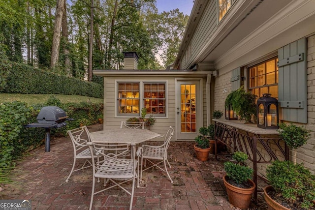 view of patio featuring area for grilling