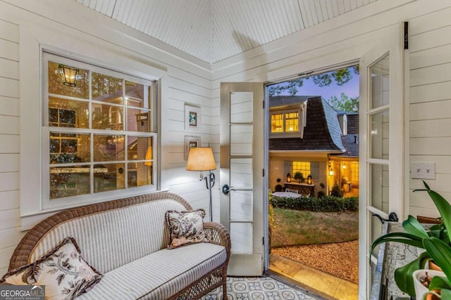 sunroom / solarium with french doors