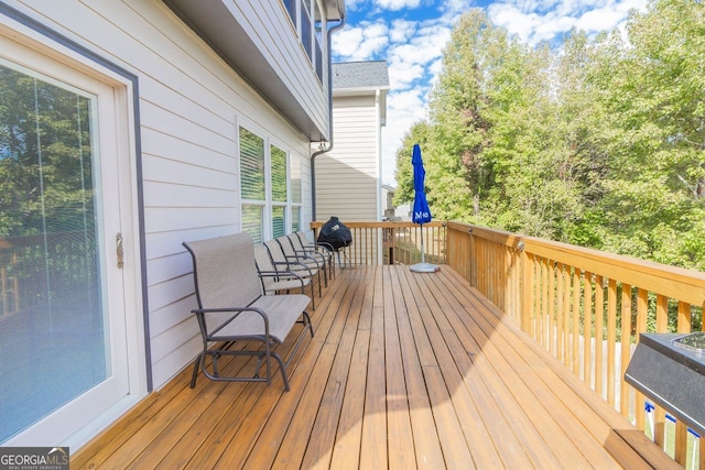 view of wooden deck