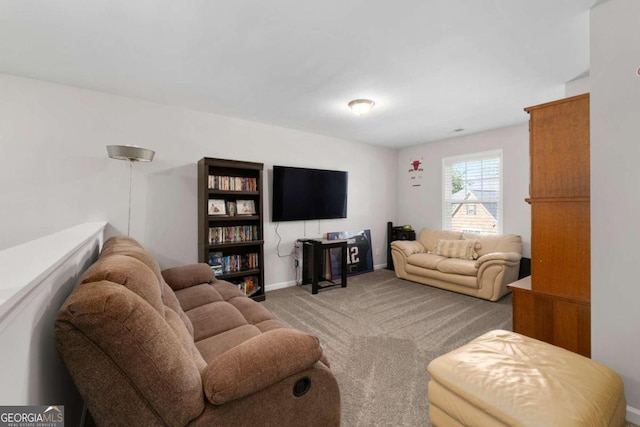 living room featuring carpet flooring