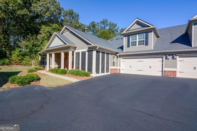 view of front of property featuring a garage