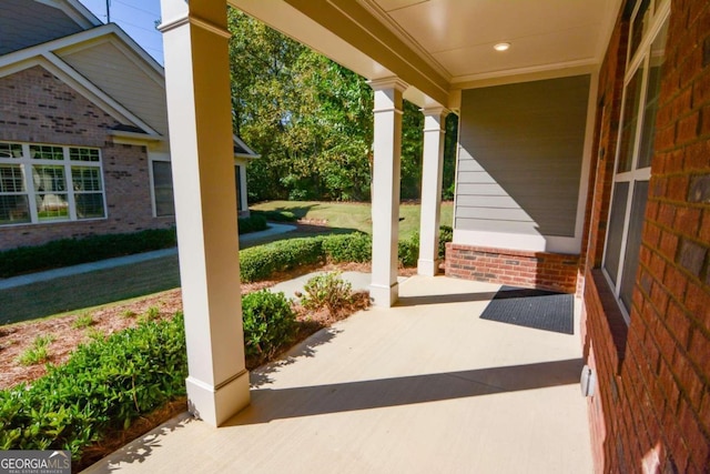 view of patio / terrace with a porch