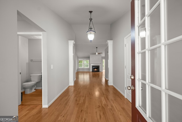 hallway featuring light hardwood / wood-style flooring