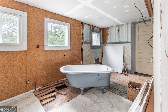 bathroom with a washtub