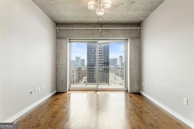 unfurnished room with wood-type flooring