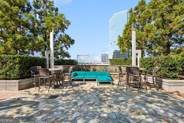 view of patio / terrace featuring an outdoor hangout area