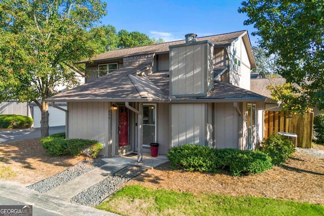 front of property featuring a garage