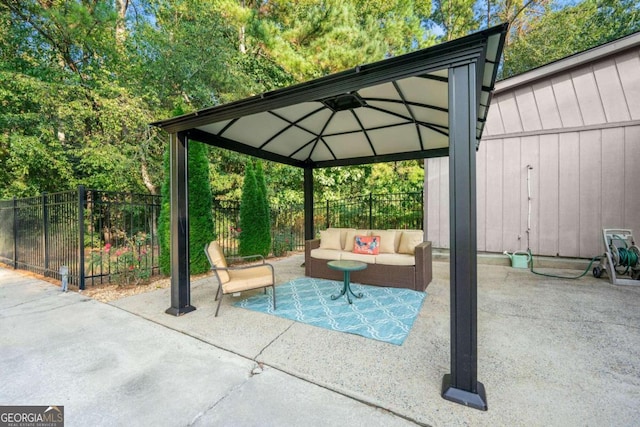 view of patio / terrace with an outdoor living space