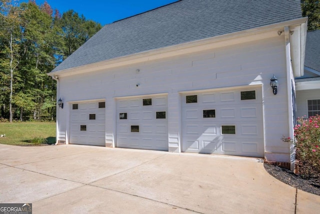 view of garage