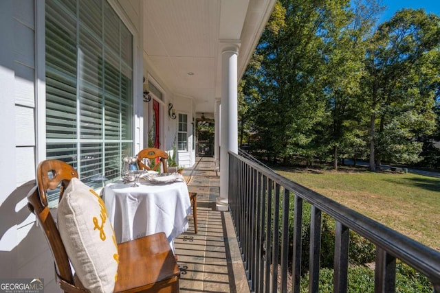 balcony with a porch