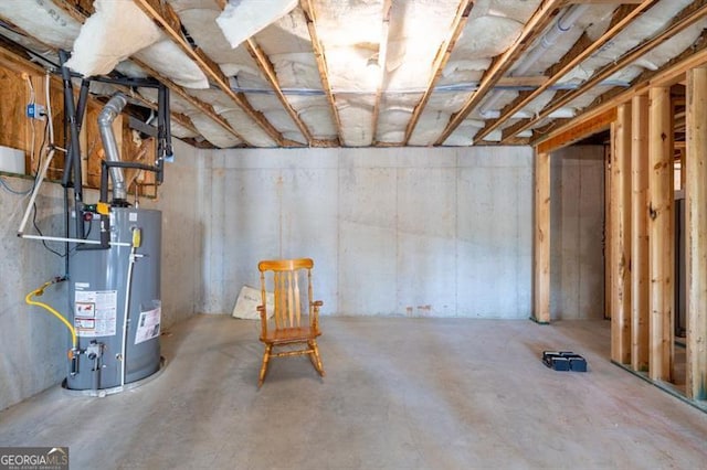 basement with gas water heater