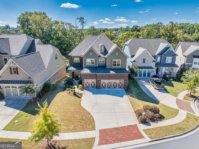 drone / aerial view with a residential view