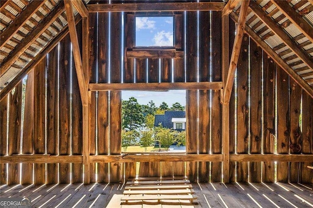 view of unfinished attic